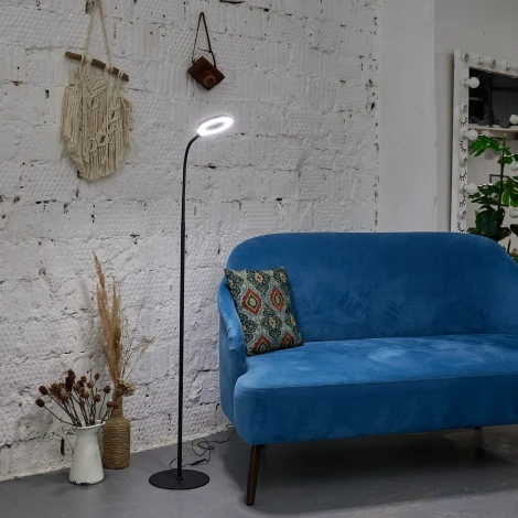 Торшер светодиодный, 7W, с регулировкой наклона, сенсорный выключатель, диммер, черный Uniel ULM-T610 7W/4500K/DIM BLACK