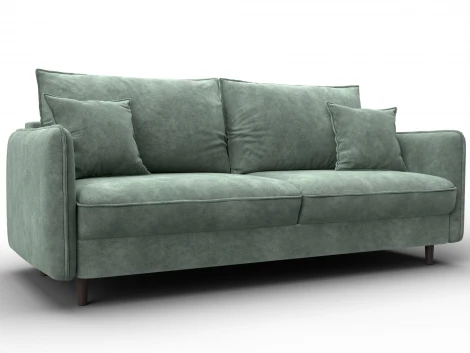 Диван прямой Лига-064 НПБ (ДСП/Дерево/Велюр/Зеленый) Лига Диванов 129623