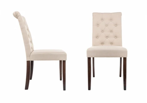 Обеденный стул Woodville Amelia dark walnut / fabric cream 11017