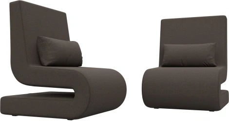 Кресло Волна (2 шт.) (Коричневый/Рогожка) Лига Диванов арт.125041