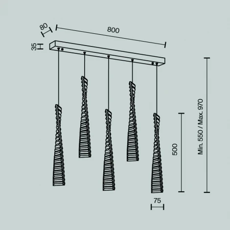 Подвесной светильник светодиодный хрустальный Modelux MODESTYLE MS.88910.5 CR
