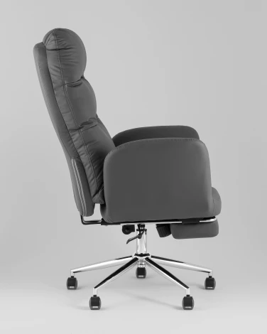 Кресло руководителя TopChairs Solid NC с оттоманкой серый УТ000041760