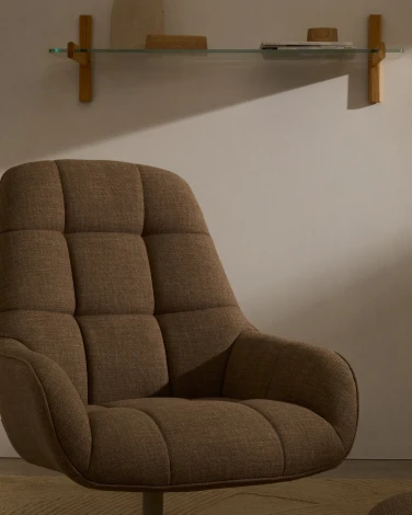 Jaspe Вращающееся кресло светло-коричневого цвета с серой отделкой металла La Forma (ex Julia Grup) арт.210904