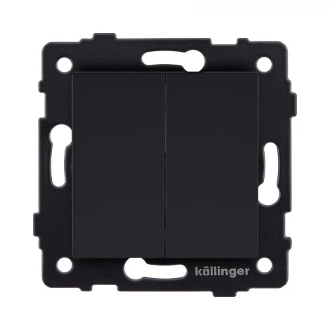 Выключатель 2-клавишный 10А/250В черный матовый Kollinger REA-S-007BM для Aspekt, Eleganz, Reflex