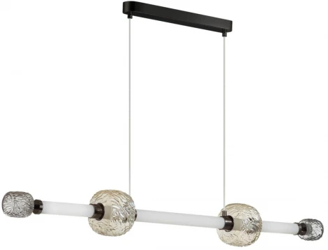 Подвесной светильник Odeon Light Kliff 5427/40L черный хром/белый/дымчатый/коньячный/металл/стекло/акрил LED 40W 3000K (220V, на проводе)