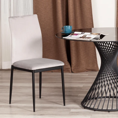 Обеденный стул Tetchair CAPRI (Металл,Вельвет/Серый,Черный) 20552