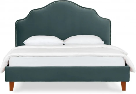 Кровать Queen II Victoria L 1600 ОГОГО (арт.663249), (Ткань/Бирюзовый)