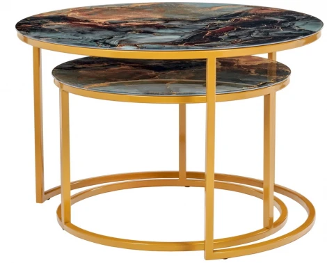 Набор кофейных столиков Tango космический с ножками матовое золото, 2шт Bradex Home RF 0350