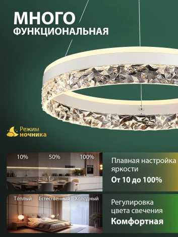 Подвесной светильник светодиодный с пультом Natali Kovaltseva Happy LED LAMPS 81481 кольцо