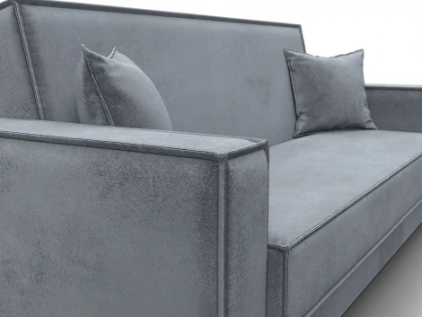 Диван-книжка Куба (ДСП,ЛДСП/Пластик/Велюр/Серый) Лига Диванов 127457