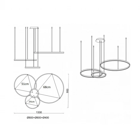Подвесной светильник с пультом и диммером LED Lu Carte Tanis LC-22-0361