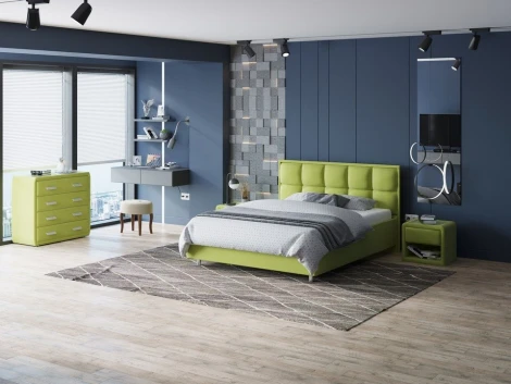 PROxSON Кровать Chessy без основания (Ткань: Рогожка Тетра Яблоко) 80x200