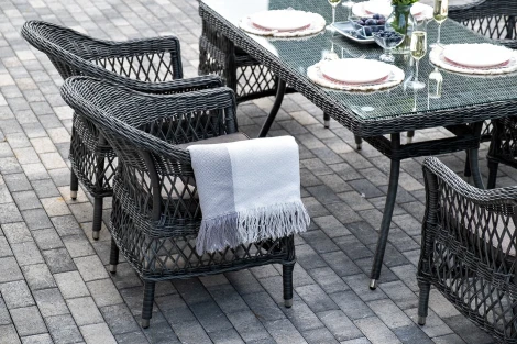 "Амароне" обеденная группа из искусственного ротанга на 6 персон, цвет графит 4SIS арт.УТ-00007688