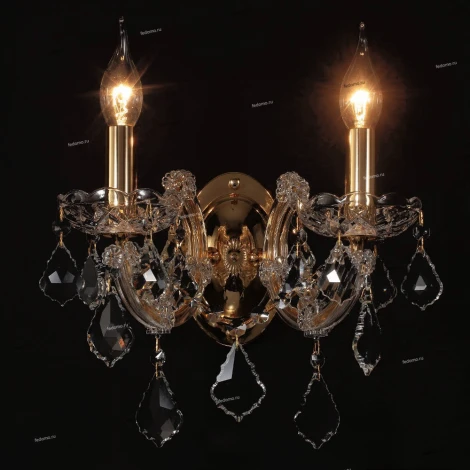 Бра хрустальное Crystal Lux Ines, 2 лампs , золото с прозрачным