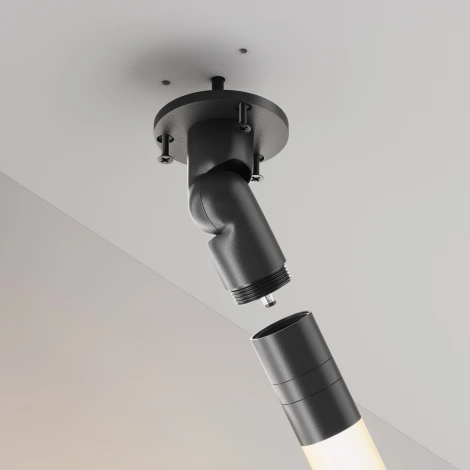 Шарнирное основание для накладного монтажа системы Shelf с вводом питания Maytoni Accessories for system Shelf C027CS-P-B (24V)