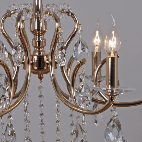 Подвесная люстра ILLUMICO IL2326-6POR-39 GD (220V, на цепи, подсвечник, свеча)