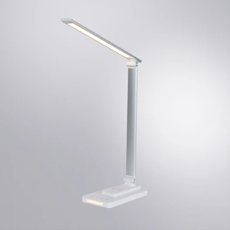 Офисная настольная лампа с беспроводным ЗУ складываемая Arte Lamp William A5122LT-1WH (LED, сенсорный выключатель)