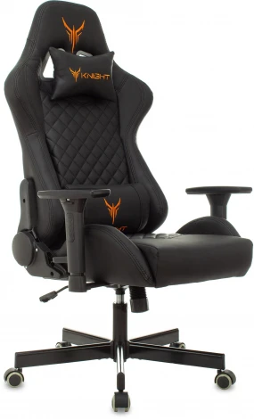 Кресло игровое Knight ARMOR черный ромбик эко.кожа с подголов. крестовина металл