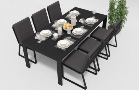 Обеденная группа Gardenini Malia (Алюминий,Ткань/Темно-серый,Антрацит) DMLA.010522.C2