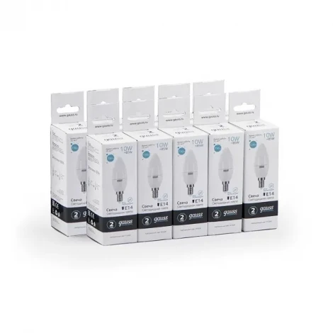 Лампочка светодиодная E14 10 Вт 920 lm 4100K нейтральное белое свечение Gauss Elementary 33120