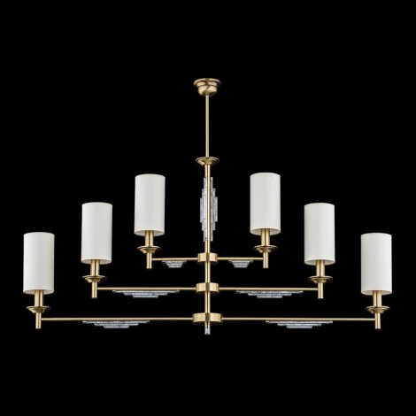 Потолочная люстра ярусная на штанге Kutek Fellino FEL-ZWL-6(P/A) (220V, хрусталь Swarovski)