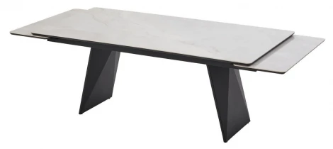 Стол ШЕРЛ 200 цвет ОНИКС (CRYSTAL ONIX BIANCO), керамика / Черный каркас M-City 64717