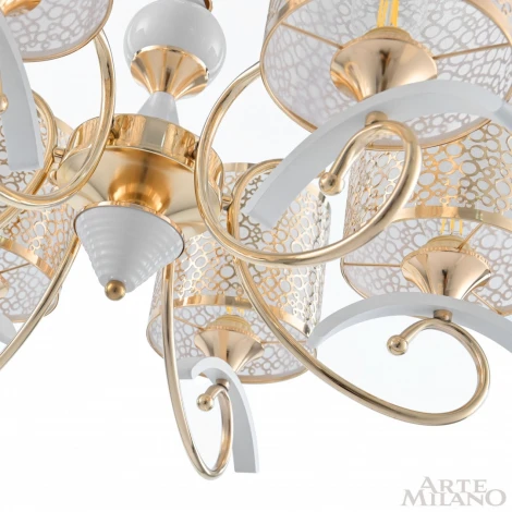 Подвесная люстра Arte Milano Florentia-9787 309787/6 Wh/Gd (220V, на цепи)