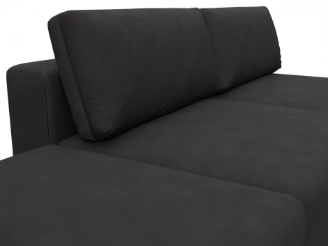 Диван прямой модульный с пуфом Лига-060 НПБ (ЛДСП,Брус,Фанера/Пластик/Замша/Коричневый) Лига Диванов 129666