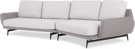 Диван Ispani угловой правый ОГОГО (арт.803484), (Ткань,Экокожа/Серый)