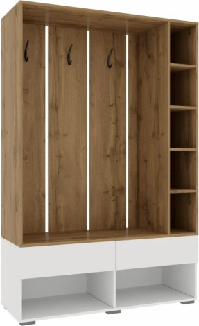 Готовая прихожая Роут (Роут белый / дуб вотан) Woodville арт.593725