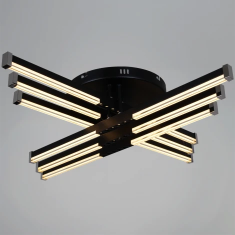 Потолочная люстра светодиодная с пультом с регулировкой цветовой температуры, яркости и ночным режимом Reluce 83090-0.3-06A BK