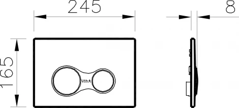 Кнопка смыва VitrA 740-0411 черный