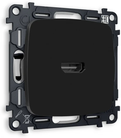 Комплект механизма Ambrella Volt розетки HDMI 2.0 OMEGA MO814010 Черный матовый 40V/500mA 2.0GHz 5-18Gbit/s QUANT