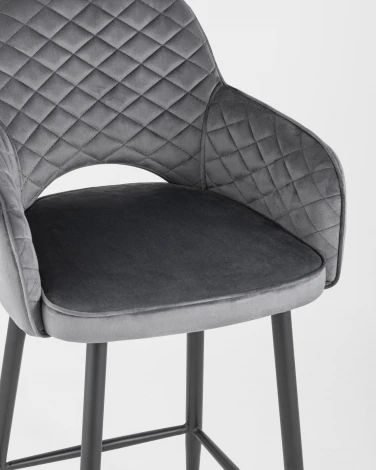 Стул полубарный Stool Group Венера диамант велюр серый УТ000004925