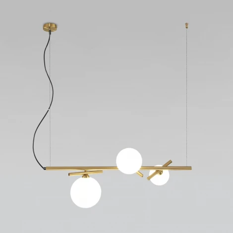 Подвесной светильник Eurosvet Salut 50382/3 латунь (220V, на тросе, шарики)