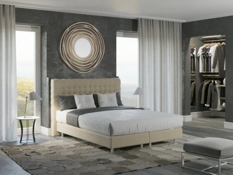 PROxSON Кровать Tallinn Boxspring Lift (Ткань: Рогожка Savana Camel (бежевый)) 80x200