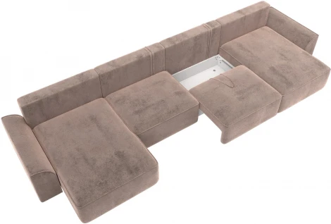 Диван п-образный Лига-048 НПБ лонг Лига Диванов (Велюр) арт.128355