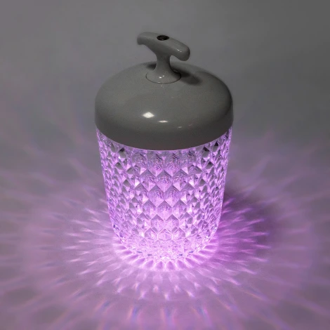 Настольный светодиодный светильник Escada Vibe 10255/L LED 2Вт, 3000K RGB, с ПДУ, пластик, белый (220V, круглые)