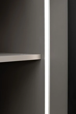 Шкаф Alto двухд с полками, цвет серый Кобальт, дверцы стекло(тонир) 100*57*228.5см Garda Decor арт.GD-10013-6(тонировка)