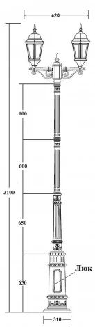 Наземный фонарь Oasis Light ASTORIA 2 91410A/E7 Bl (220V, фонарь, IP44)