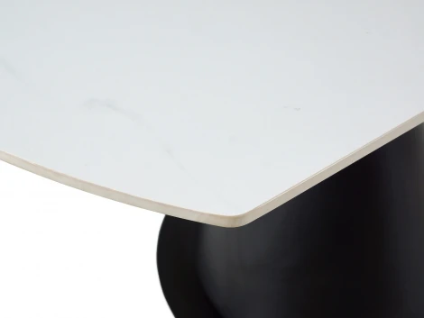 Раскладной обеденный стол Pion ОГОГО Обстановочка! (Керамика/Белый,Черный) арт.926809