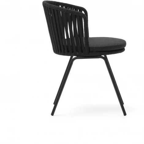 Saconca Садовый стул из шнура и стали с черной окраской La Forma (ex Julia Grup) арт.157209