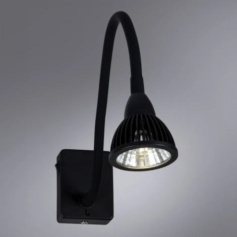 Бра на гибкой ножке для чтения Arte Lamp Cercare A4107AP-1BK (LED, 220V, выключатель)