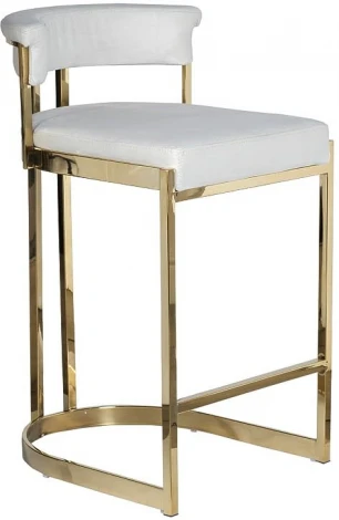 Стул барный, велюр светло-серый/золото  49*55*85 Garda Decor арт.GY-B8216GOLD-LG