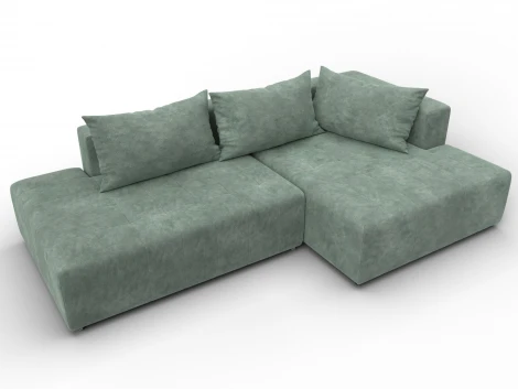 Диван угловой Лига-103 НПБ угол правый (ДСП,Брус,Фанера,Велюр/Зеленый) Лига Диванов 134825