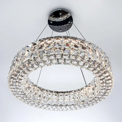 Подвесная люстра светодиодная хрустальная с пультом с регулировкой цветовой температуры Modelux MODELUX ML.331.600 CR