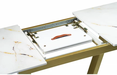 Стол на тумбе Woodville Бугун белый / золото 500006