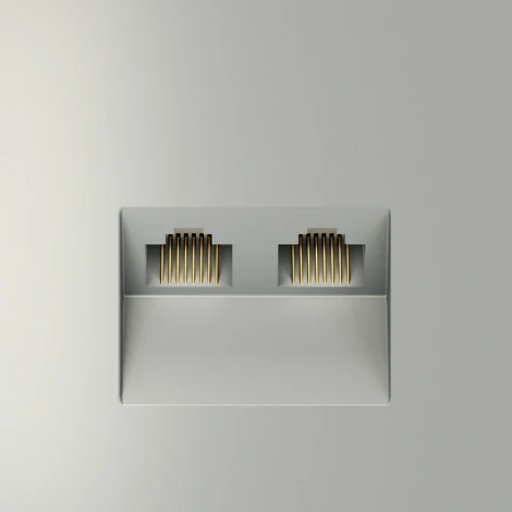 Розетка двойная Ethernet RJ-45 (сталь) Voltum S70 VLS060205