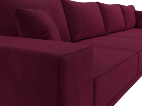 Диван прямой Льюес Лонг (Бордовый/Микровельвет) Лига Диванов арт.122395