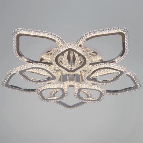 Потолочная люстра светодиодная на штанге с пультом с регулировкой цветовой температуры, яркости и ночным режимом Reluce 09865-0.3-5+5A CR (RGB)